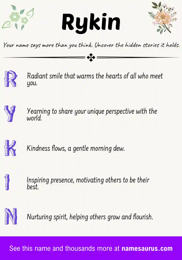 Acrostic poem about Rykin.