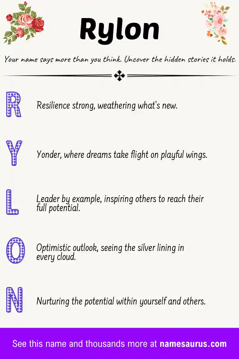 Acrostic poem about Rylon.