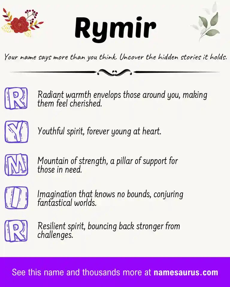 Acrostic poem about Rymir.