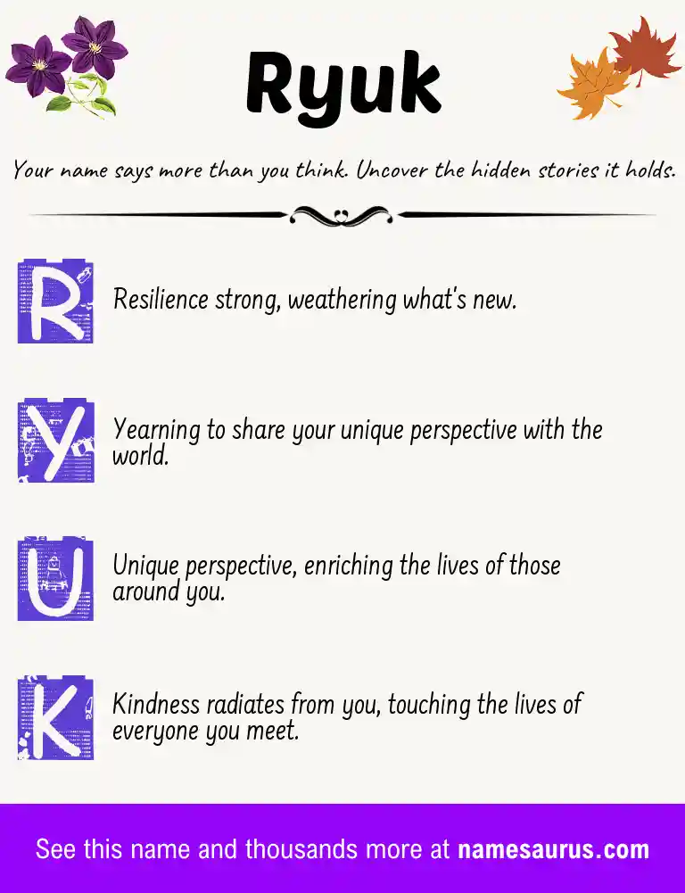 Acrostic poem about Ryuk.