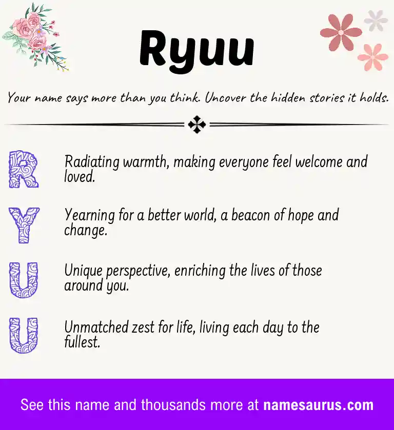 Acrostic poem about Ryuu.
