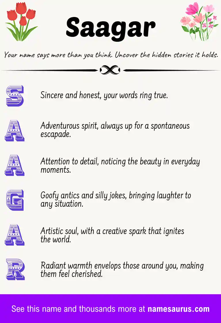 Acrostic poem about Saagar.