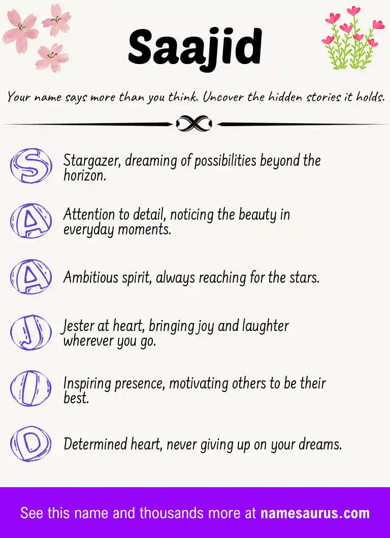 Acrostic poem about Saajid.