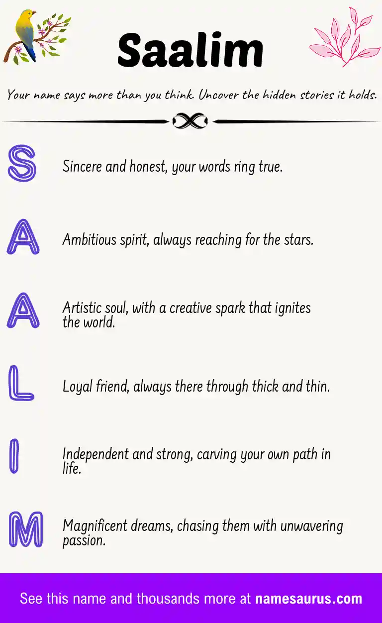 Acrostic poem about Saalim.