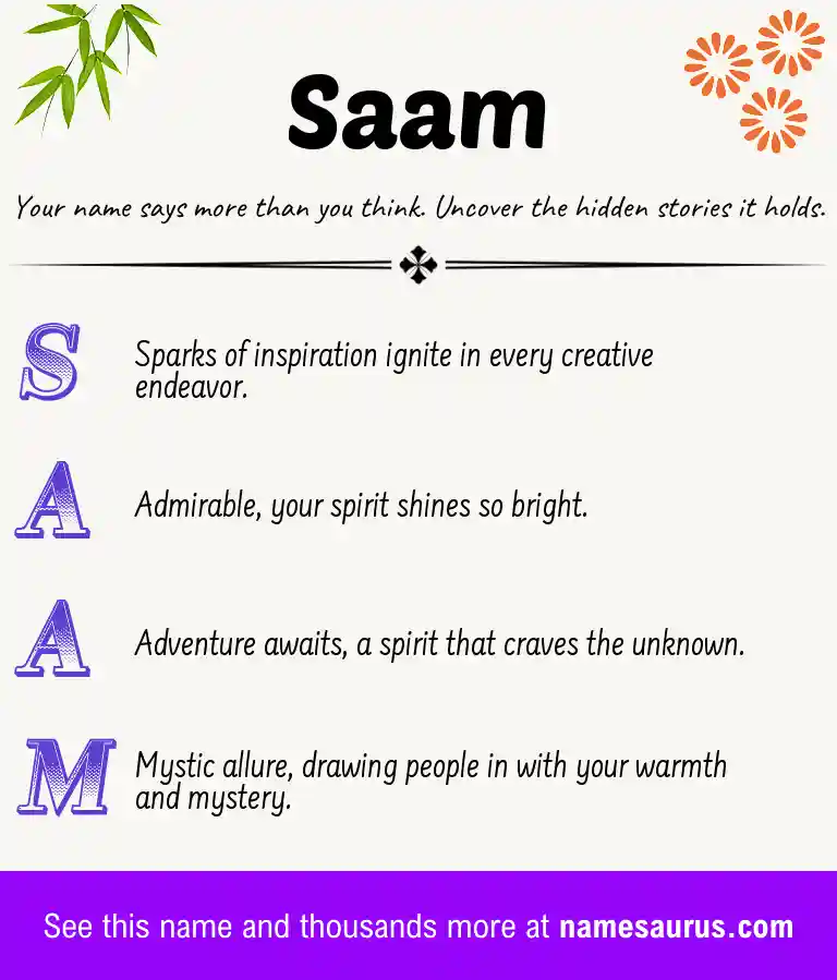 Acrostic poem about Saam.