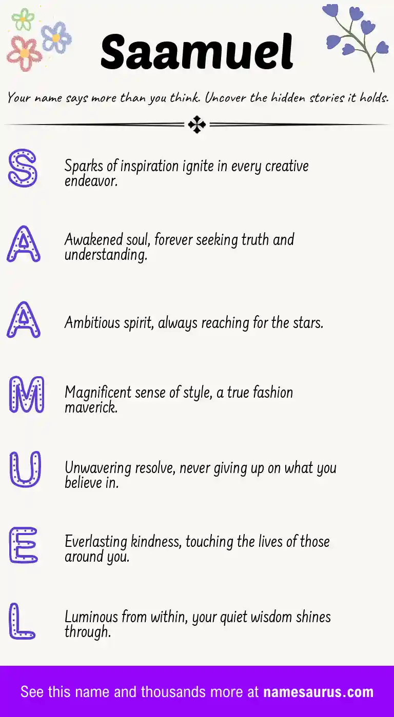 Acrostic poem about Saamuel.