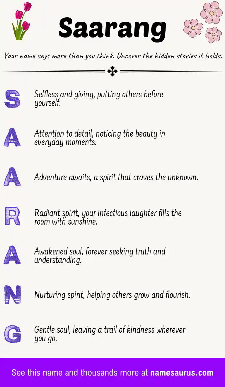 Acrostic poem about Saarang.