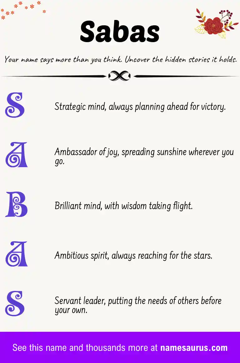 Acrostic poem about Sabas.