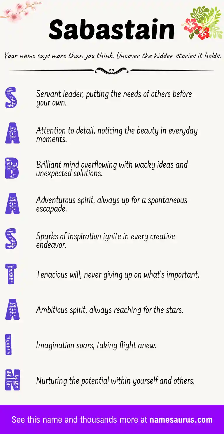 Acrostic poem about Sabastain.