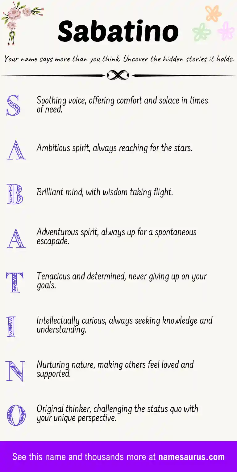 Acrostic poem about Sabatino.