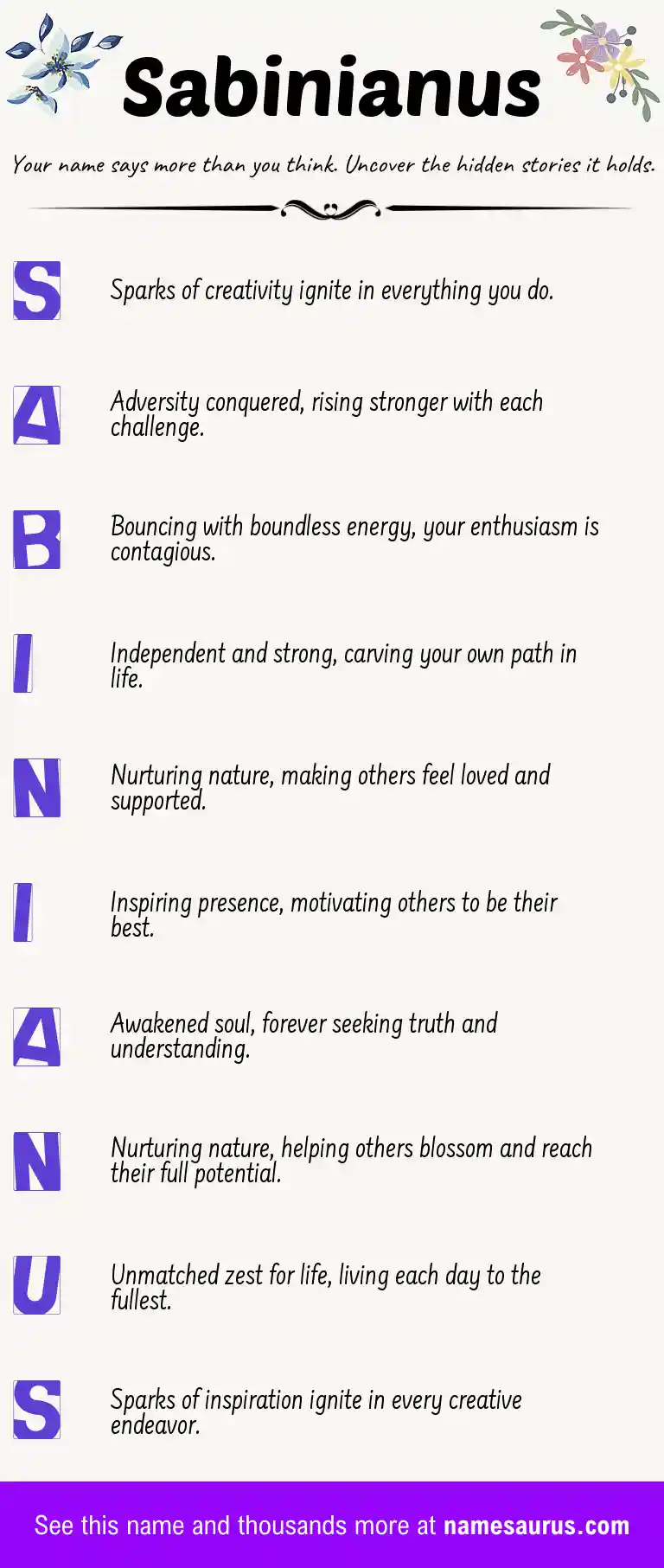 Acrostic poem about Sabinianus.