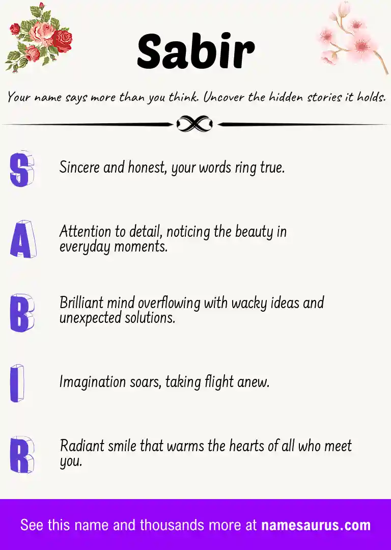 Acrostic poem about Sabir.