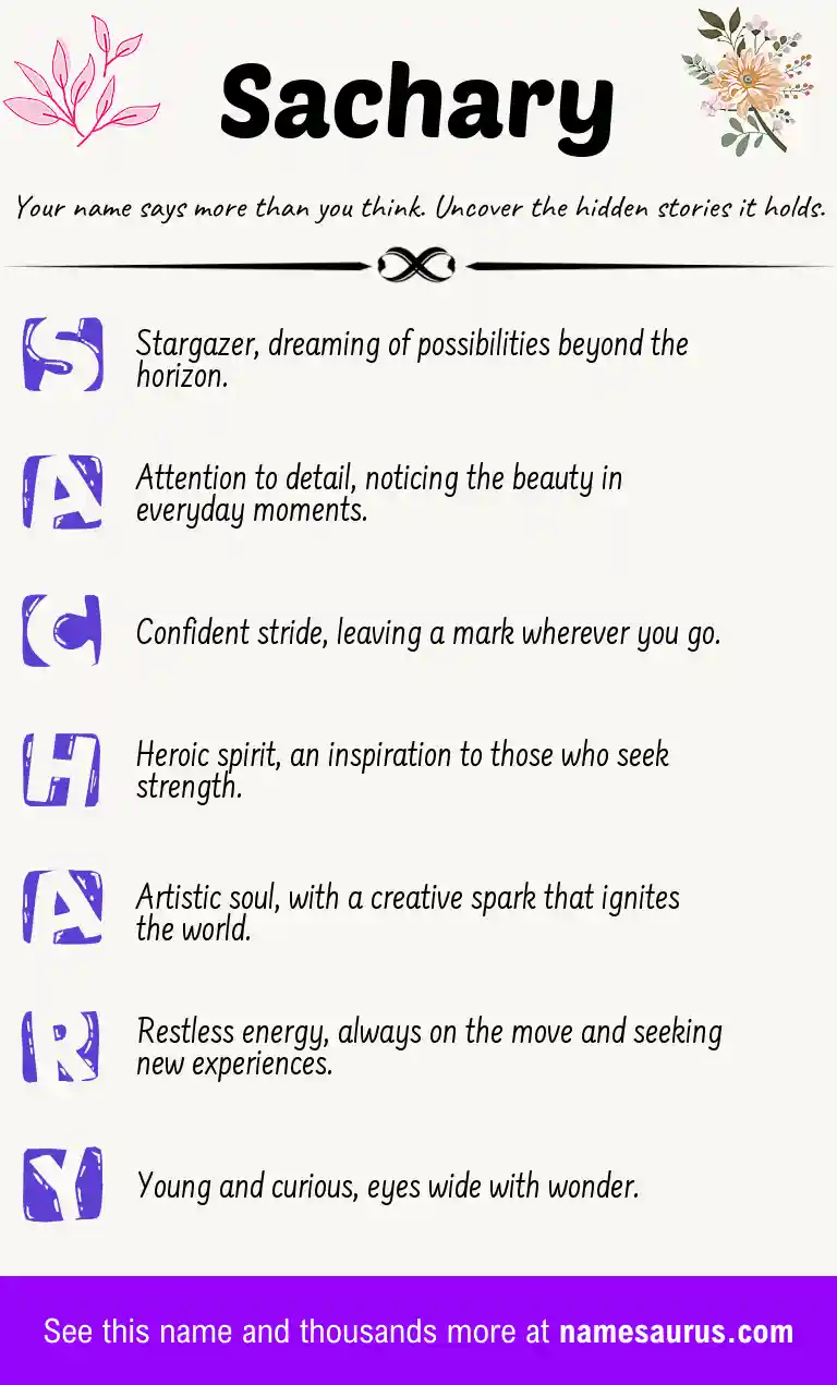 Acrostic poem about Sachary.