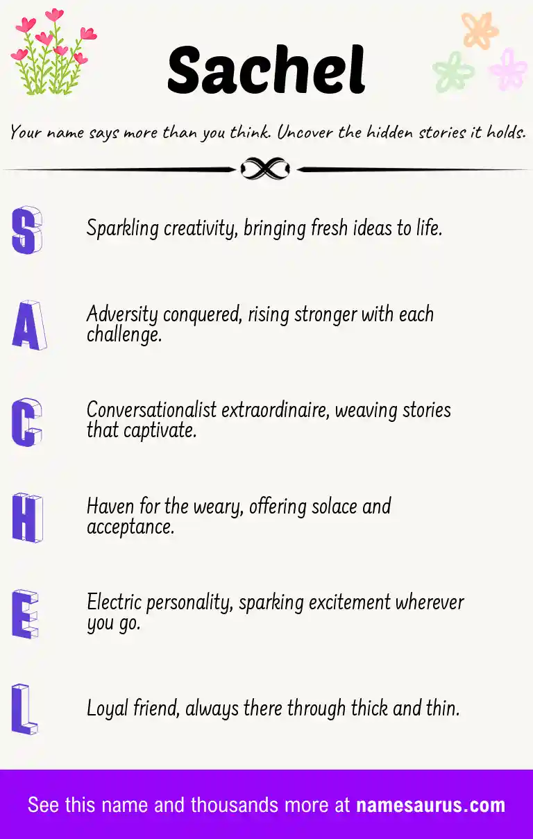 Acrostic poem about Sachel.