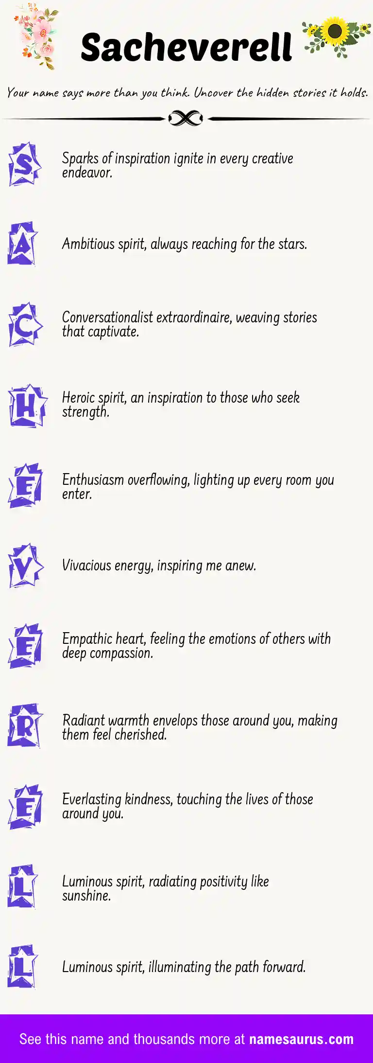 Acrostic poem about Sacheverell.