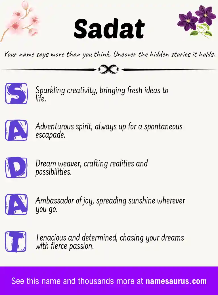 Acrostic poem about Sadat.