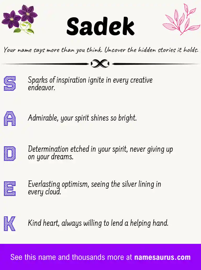 Acrostic poem about Sadek.