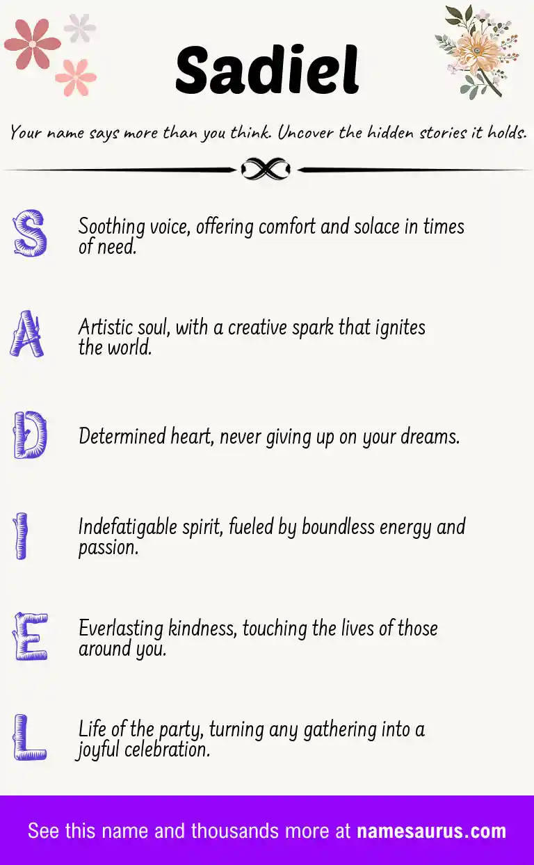 Acrostic poem about Sadiel.