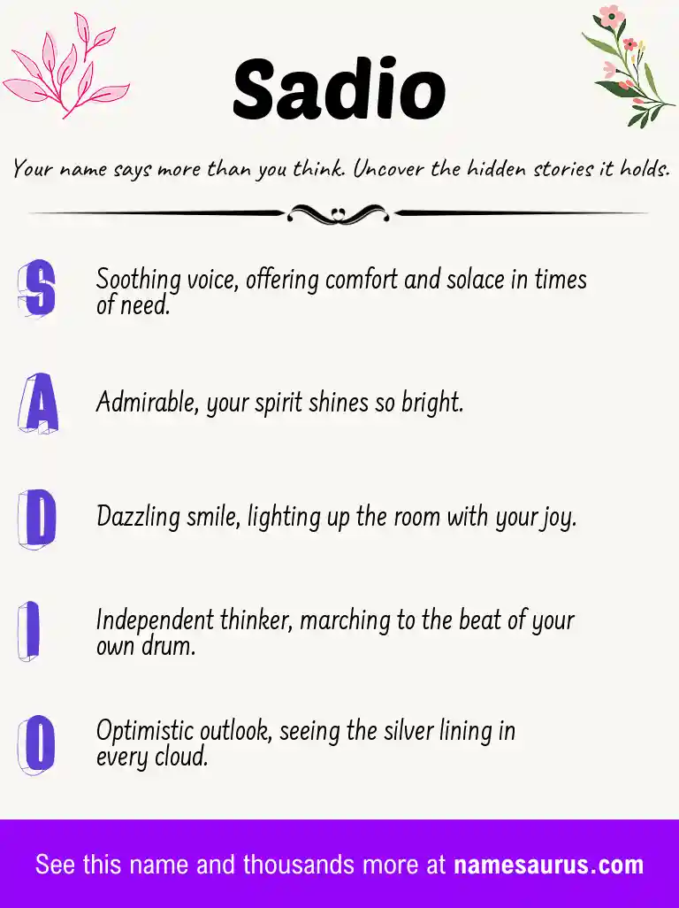 Acrostic poem about Sadio.