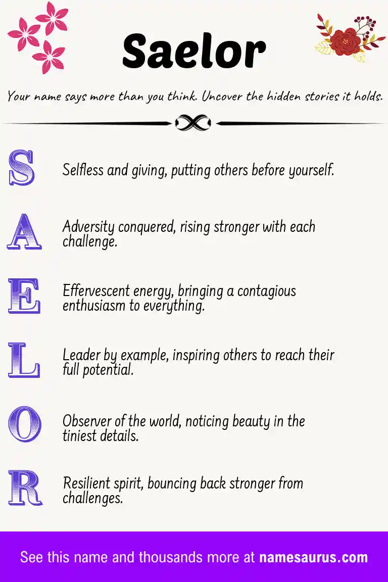 Acrostic poem about Saelor.