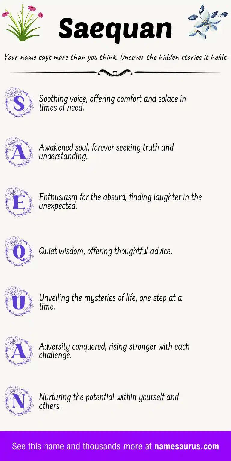 Acrostic poem about Saequan.