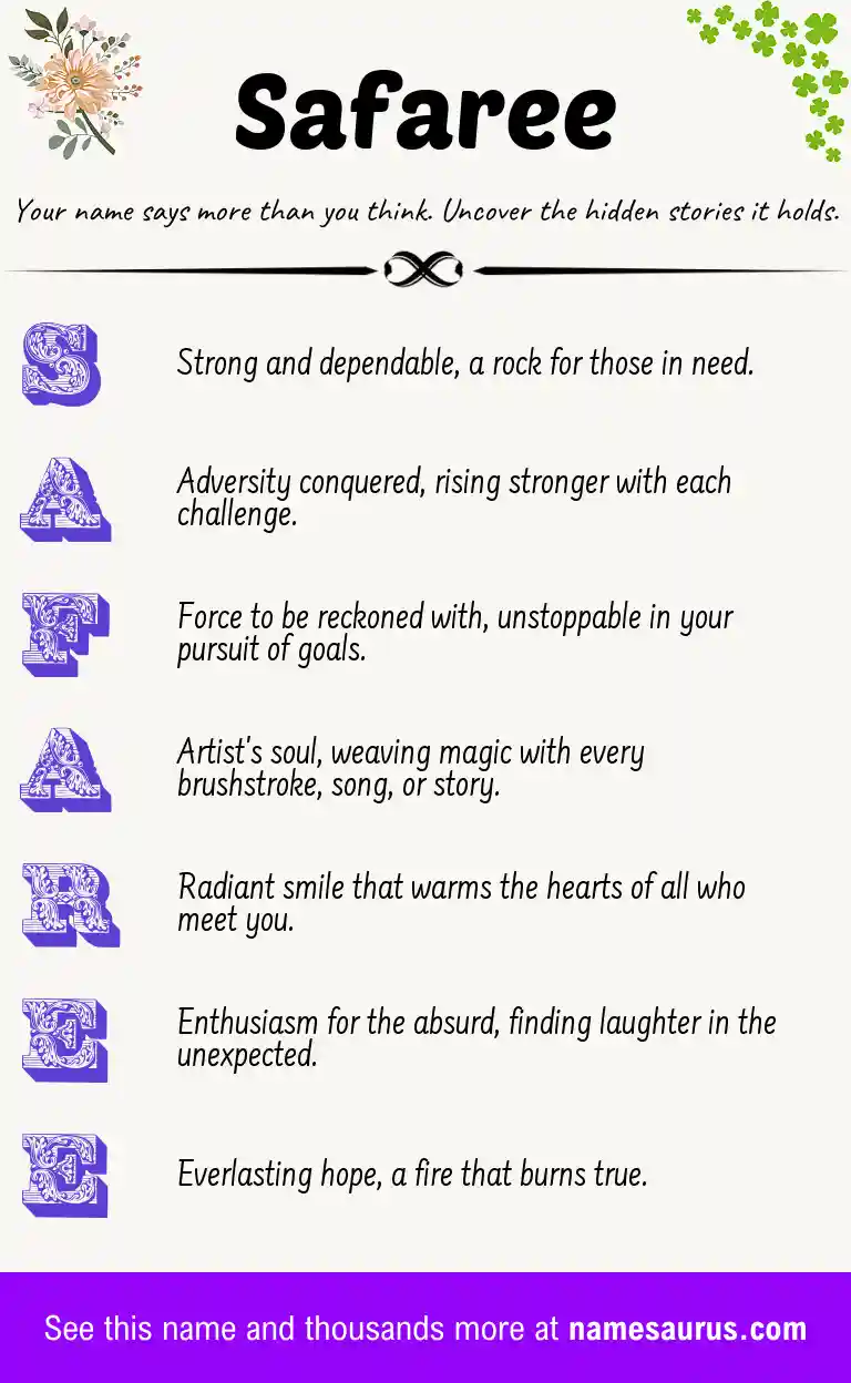 Acrostic poem about Safaree.
