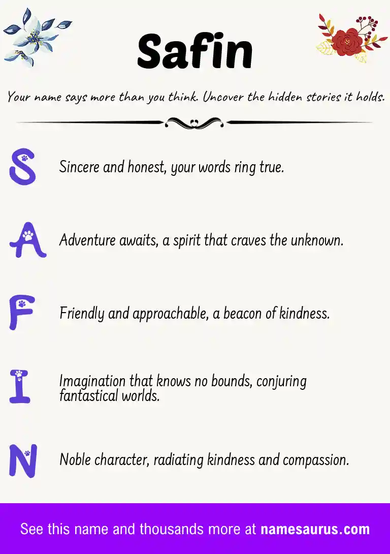Acrostic poem about Safin.