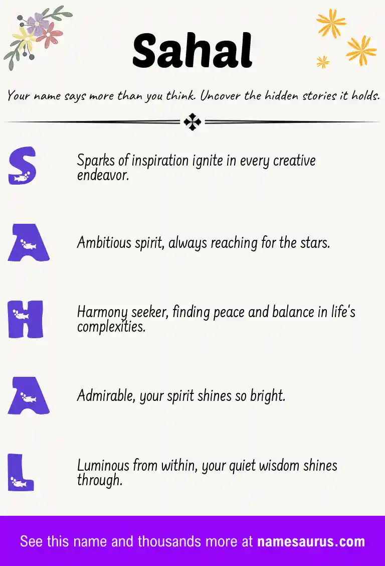 Acrostic poem about Sahal.