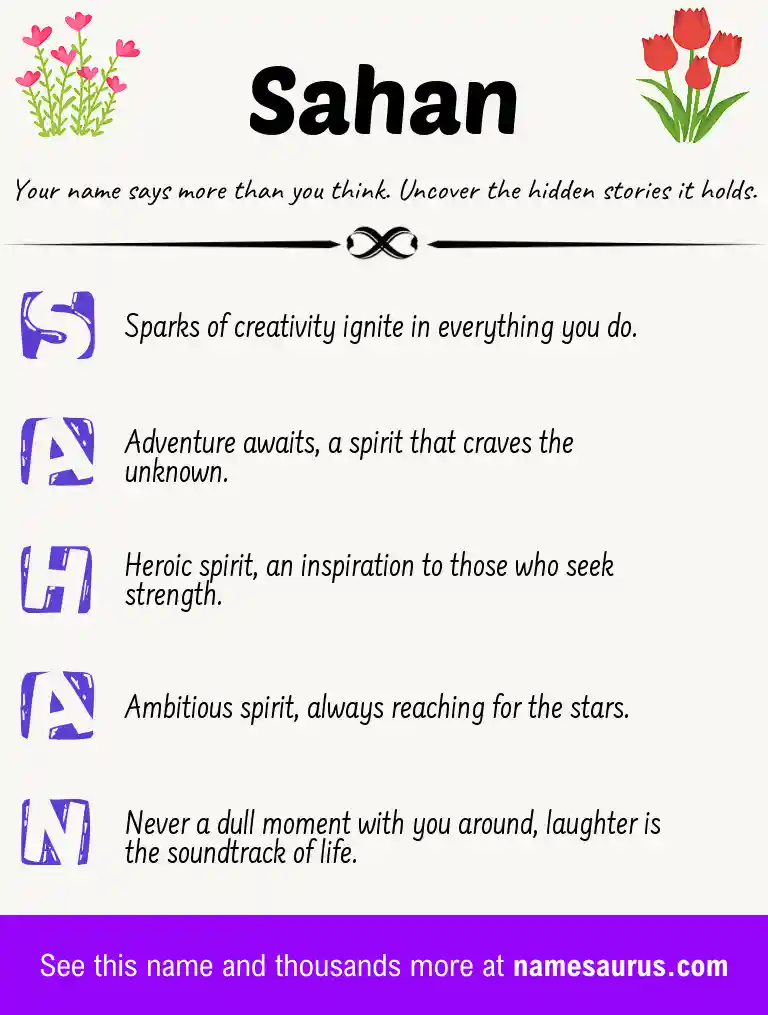 Acrostic poem about Sahan.