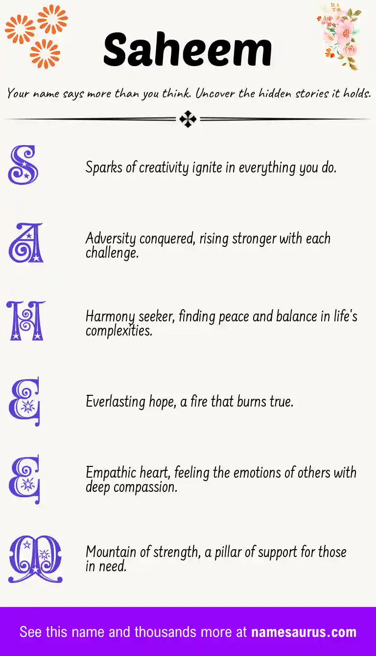 Acrostic poem about Saheem.