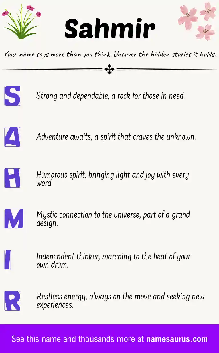 Acrostic poem about Sahmir.
