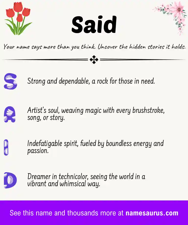 Acrostic poem about Said.