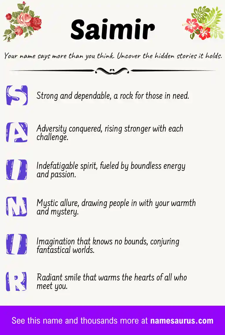 Acrostic poem about Saimir.