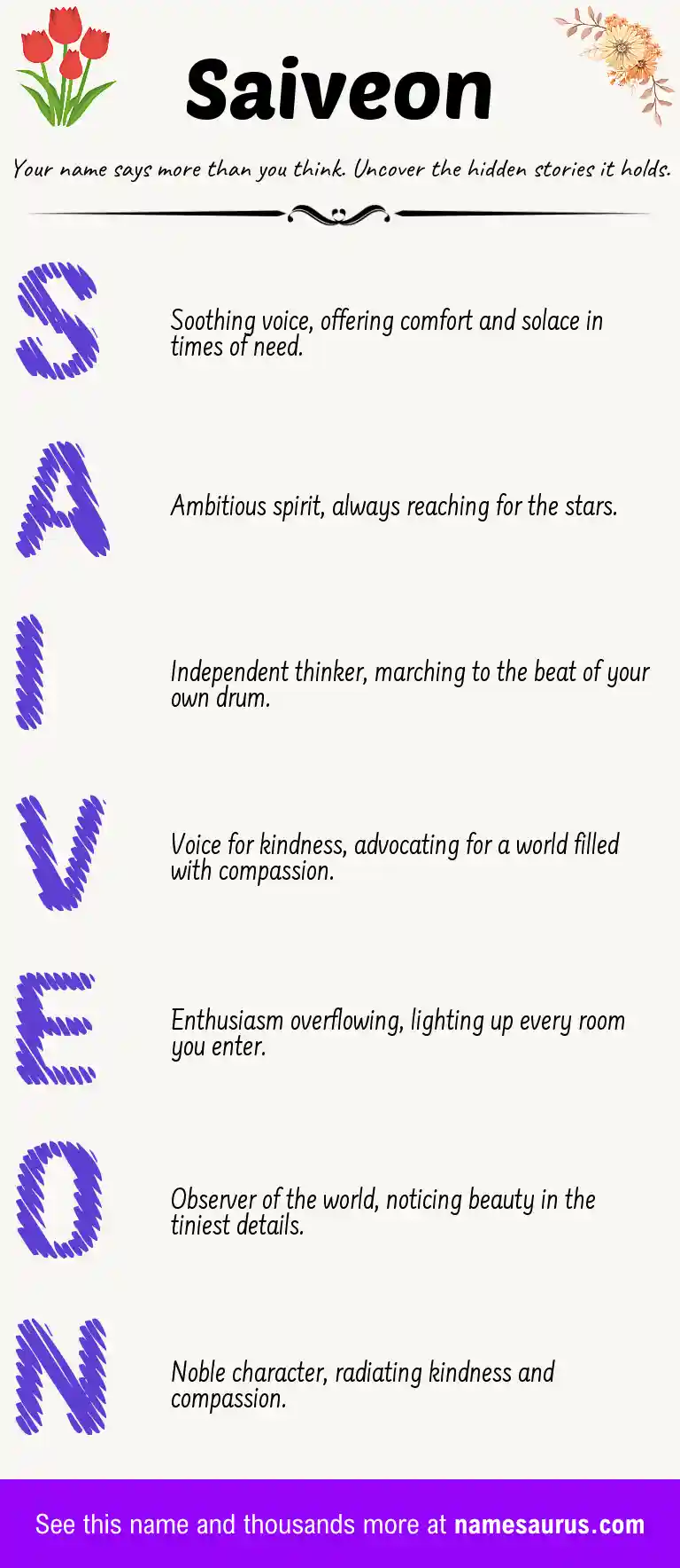 Acrostic poem about Saiveon.
