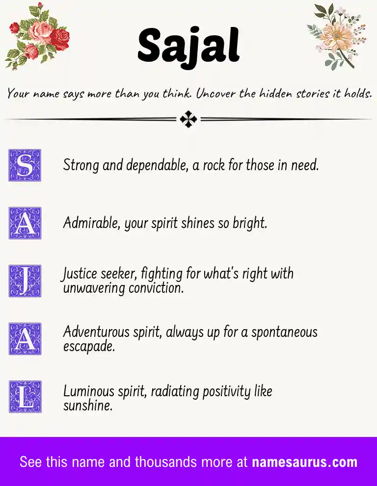 Acrostic poem about Sajal.