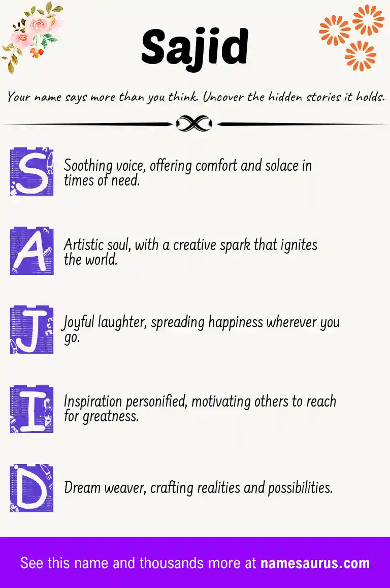Acrostic poem about Sajid.