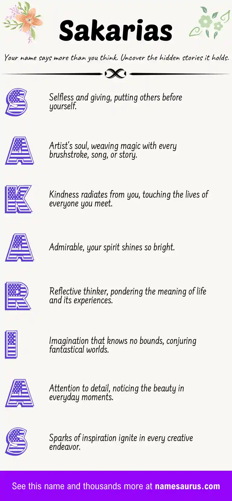 Acrostic poem about Sakarias.