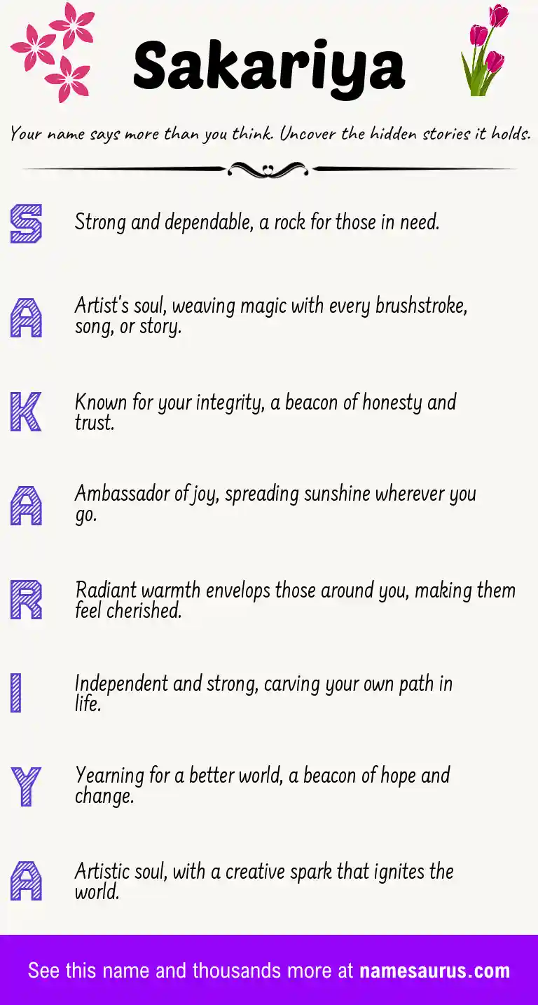 Acrostic poem about Sakariya.