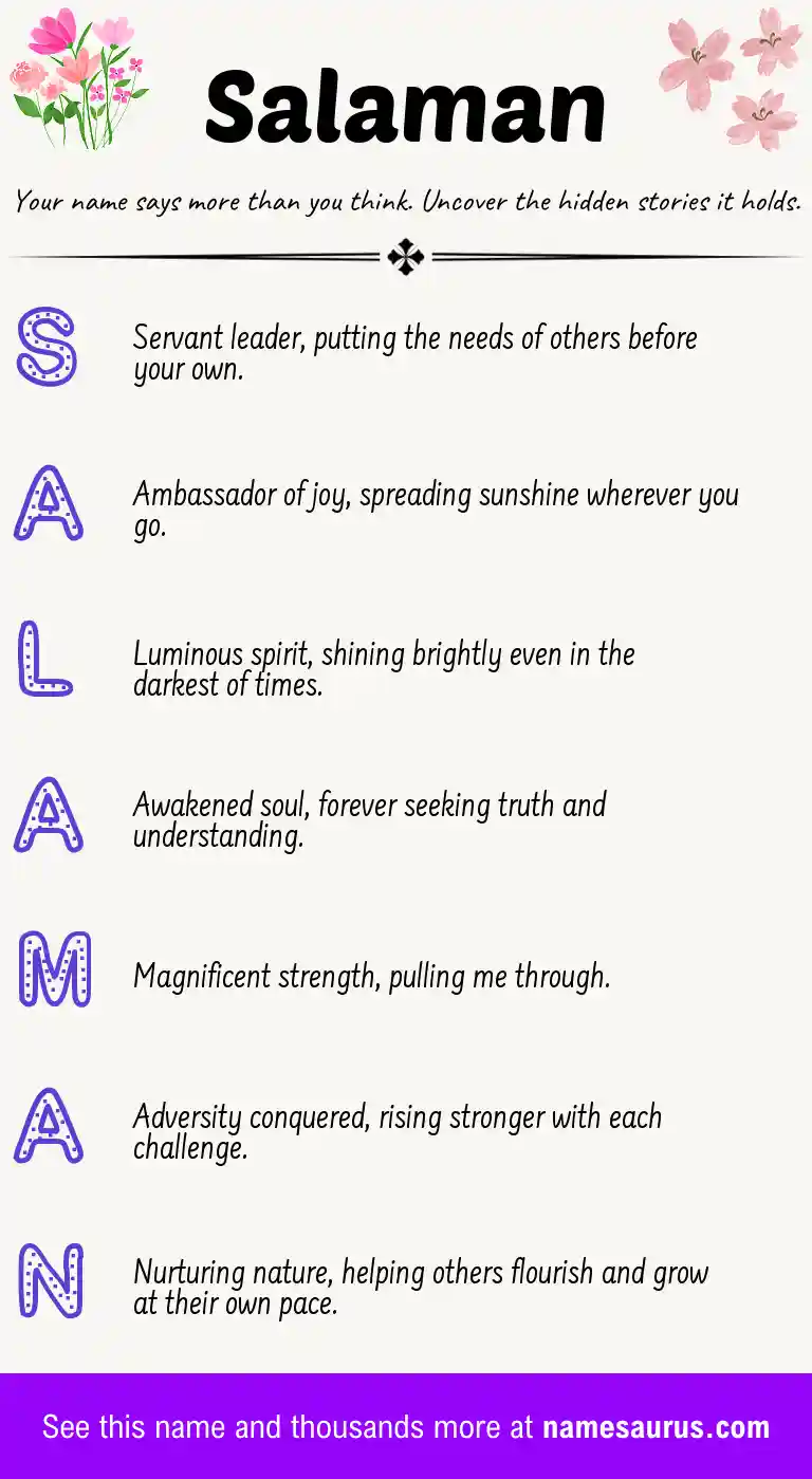 Acrostic poem about Salaman.
