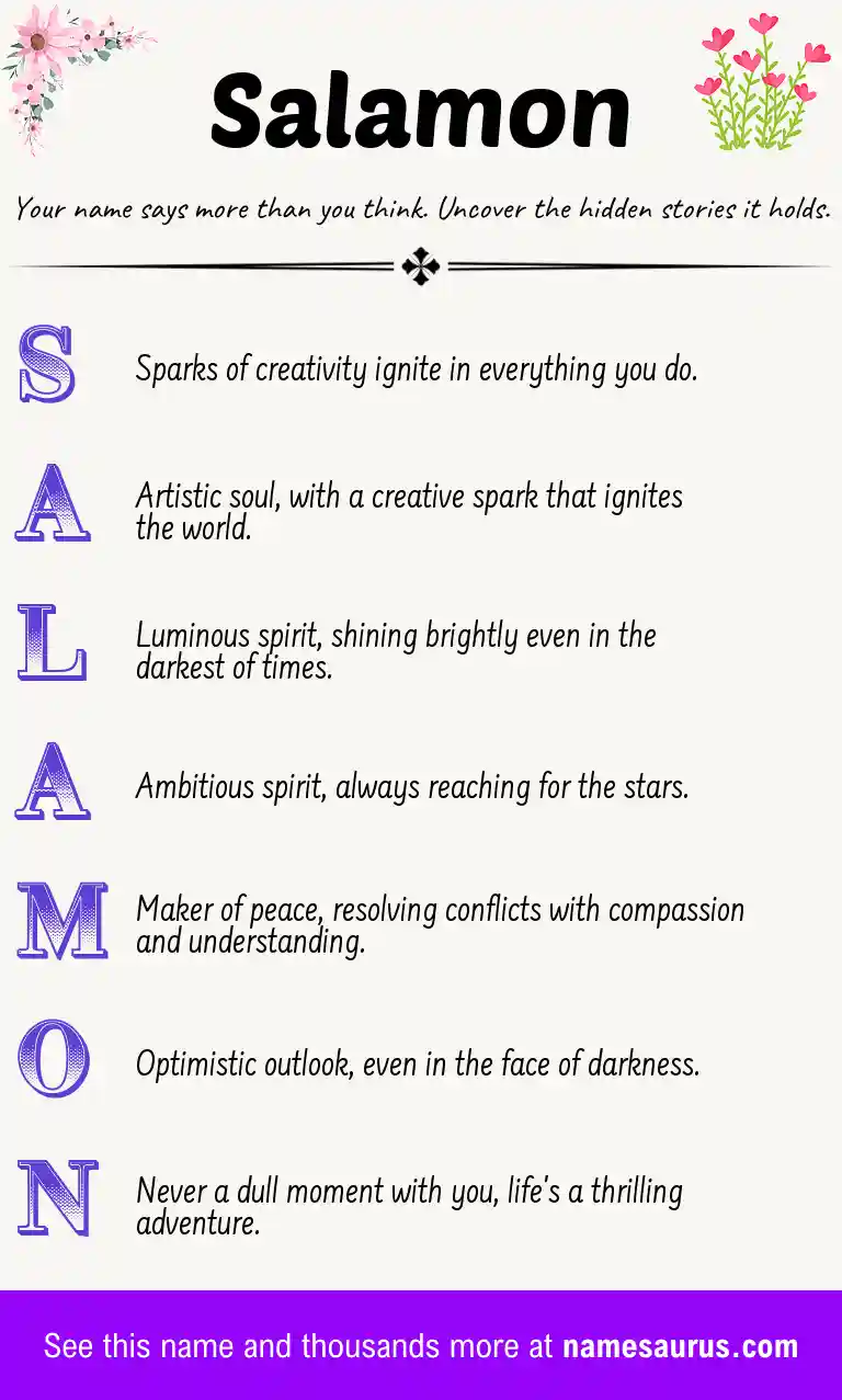 Acrostic poem about Salamon.