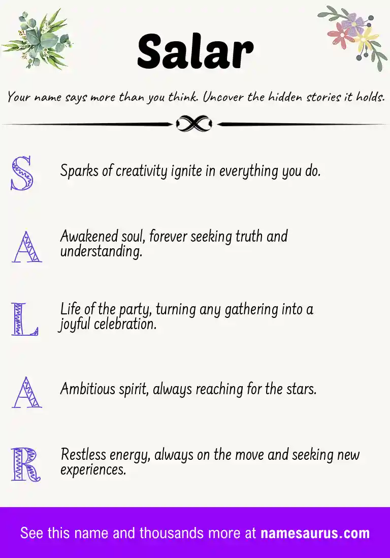 Acrostic poem about Salar.