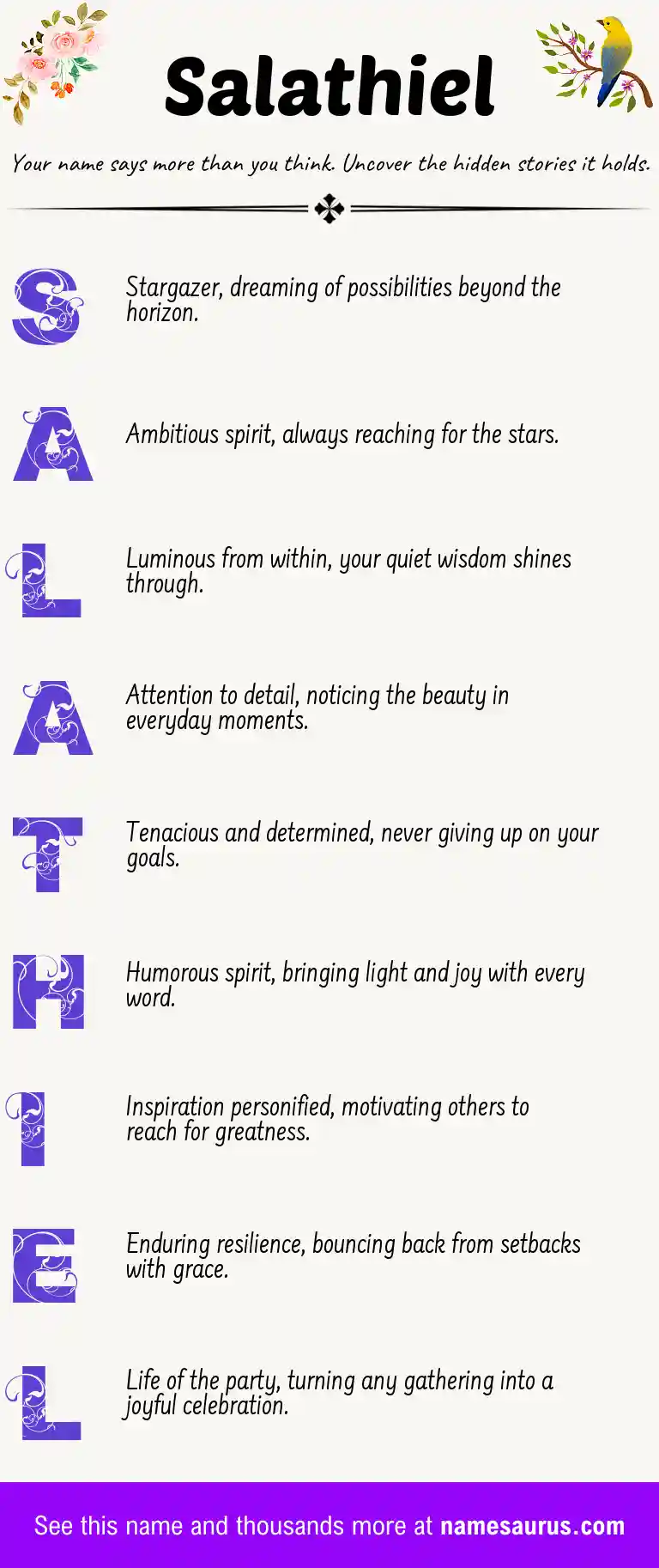 Acrostic poem about Salathiel.