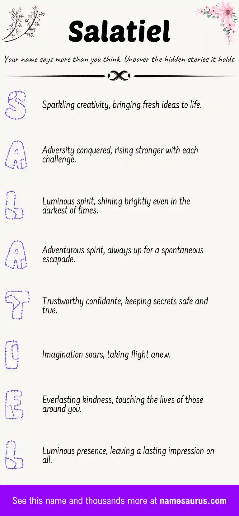 Acrostic poem about Salatiel.