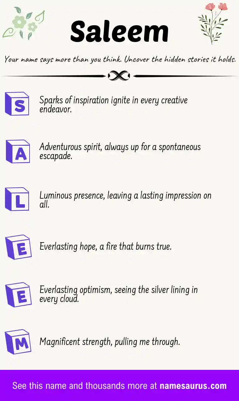 Acrostic poem about Saleem.