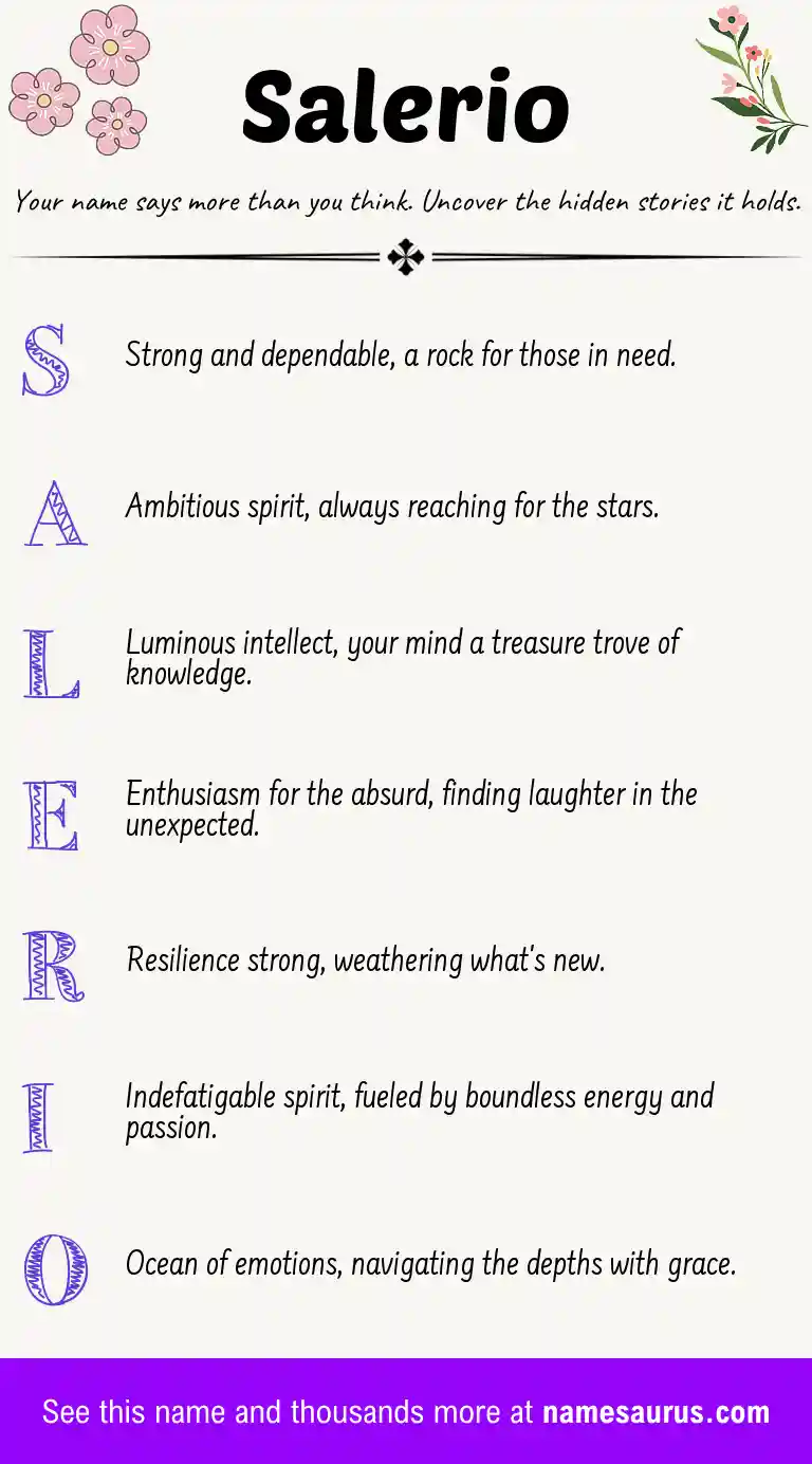 Acrostic poem about Salerio.