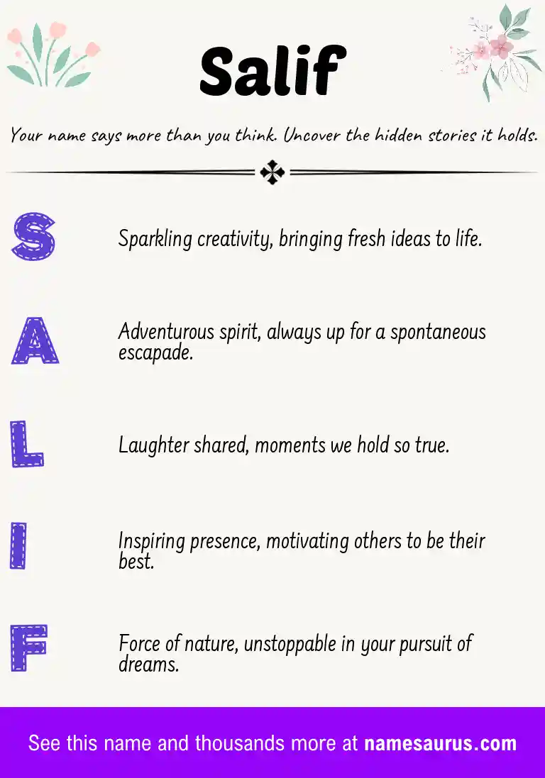Acrostic poem about Salif.