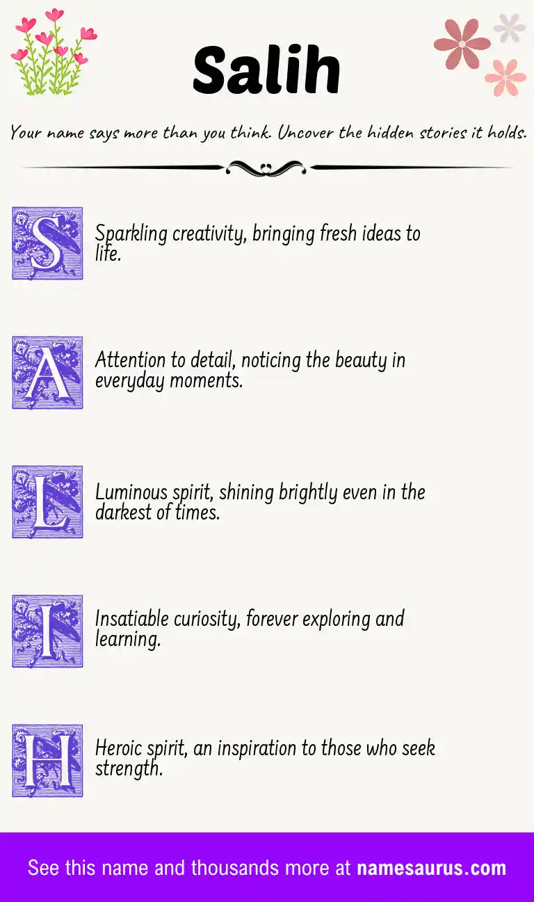 Acrostic poem about Salih.