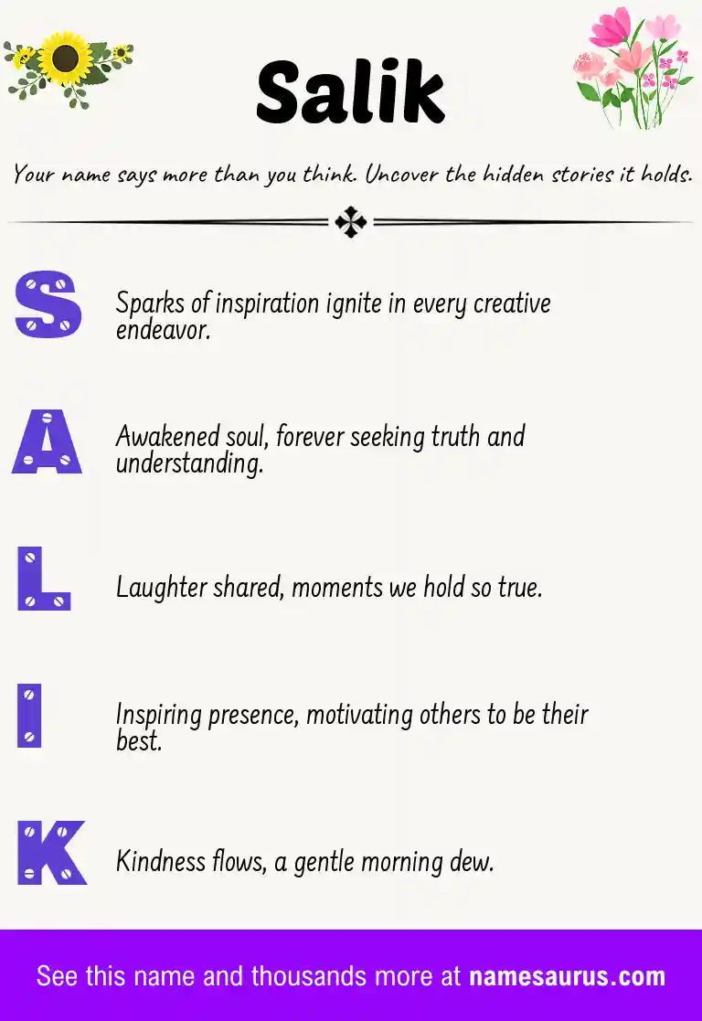 Acrostic poem about Salik.