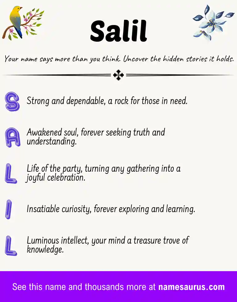 Acrostic poem about Salil.