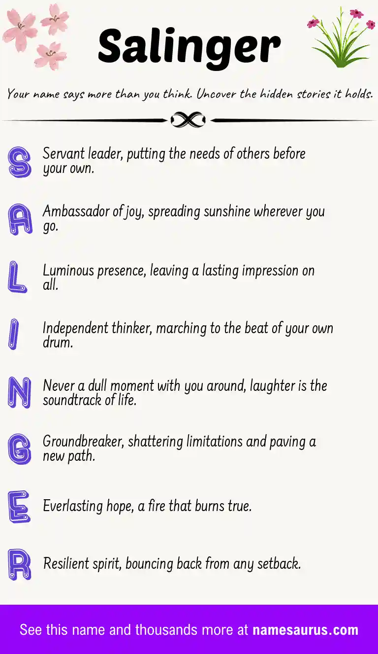 Acrostic poem about Salinger.